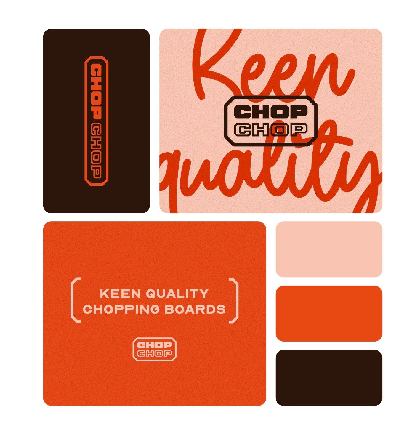 Chop Chop brand identity elements and typography