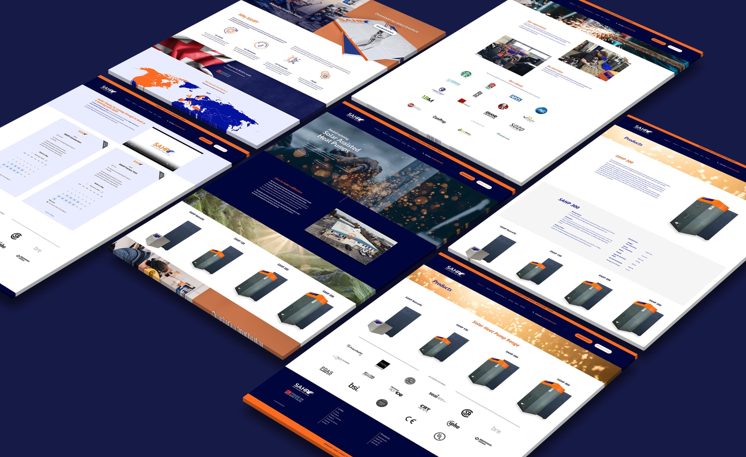 SAHP website design pages overview